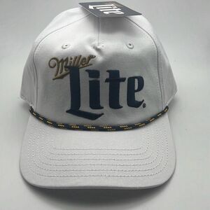 Miller Lite Authentic Embroidered 100% cotton Snapback Retro Rope Golf Hat NWT‎